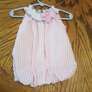 Pink smock baby Girls romper spring one piece